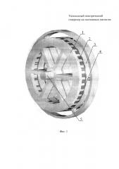 Тихоходный электрический генератор на постоянных магнитах (патент 2602802)