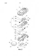 Переворачивающееся и трансформирующееся игрушечное транспортное средство, выполненное с возможностью захвата игрушек (патент 2660086)