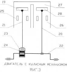 Двигатель с кулисным механизмом (патент 2489585)