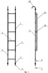 Облегченная штурмовая многосекционная лестница из композиционного материала (патент 2471056)