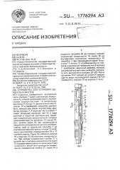 Устройство для установки цементных мостов (патент 1776294)