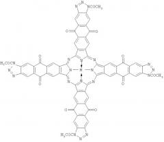 Тетра[4,5]([6,7]1-ацетил-2н-нафто[2,3-d][1,2,3]триазол-5,8-дион)фталоцианины меди и кобальта (патент 2411246)
