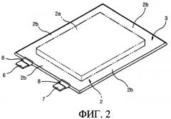 Уплотняющая конструкция для литий-ионной полимерной батареи (патент 2308791)