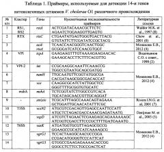 Способ идентификации нетоксигенных штаммов холерных вибрионов о1 серогруппы с помощью пцр для выделения генетических детерминант (патент 2665542)