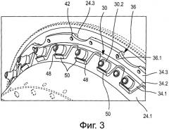 Узел неподвижных лопаток для облегченного газотурбинного двигателя и газотурбинный двигатель, содержащий, по меньшей мере, один такой узел неподвижных лопаток (патент 2515694)