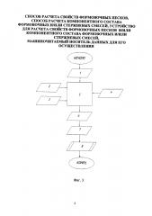 Способ расчета свойств формовочных песков, способ расчета компонентного состава формовочных и/или стержневых смесей, устройство для расчета свойств формовочных песков и/или компонентного состава формовочных и/или стержневых смесей, машиночитаемый носитель данных для его осуществления (патент 2654384)