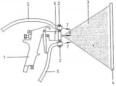 Распылительный пистолет и способ для нанесения отверждаемого актиничным излучением покрытия (патент 2332265)