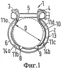 Профильный хомут с уплотнительным элементом (патент 2509946)