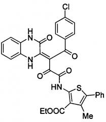 Способ получения (z)-этил 2-(4-(4-хлорфенил)-2,4-диоксо-3-(3-оксо-3,4-дигидрохиноксалин-2(1н)-илиден)бутанамидо)-4-метил-5-фенилтиофен-3-карбоксилата (патент 2644944)