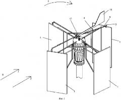 Ветроэнергетическая система с вертикальным валом и устройство автоматического регулирования угла лопасти (патент 2536065)