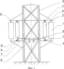 Ветроэнергетическая установка преимущественно для высотного сооружения (патент 2509914)