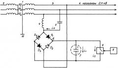 Генератор гутина к.и. и цагарейшвили с.а. ввода токов сигналов в трехфазную линию электропередачи 0,4 кв по схеме "фаза" - "фаза" с источником питания "фаза" - "фаза" (патент 2421907)