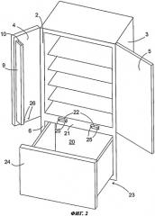 Холодильник с несколькими дверцами, содержащий подогреваемую накладку на двери (патент 2411428)