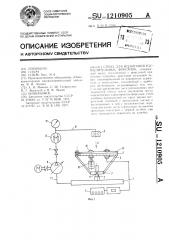 Стенд для испытания распылительных форсунок (патент 1210905)