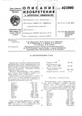 Быстрорежущая сталь (патент 423880)