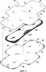 Гигиеническая прокладка, включающая обращенные к телу выступы для предотвращения бокового протекания и наклонно расположенные рельефные каналы (патент 2471462)