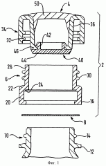 Повторно герметизируемая газонепроницаемая укупорочная конструкция (патент 2263617)