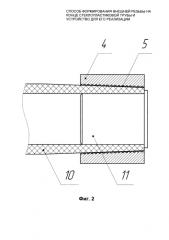 Способ формирования внешней резьбы на конце стеклопластиковой трубы и устройство для его реализации (патент 2588517)