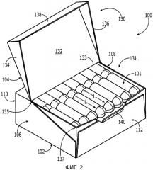 Картонная коробка с двумя раздатчиками, подлежащими повторной герметизации (патент 2550482)