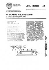 Адаптивный анализатор спектра (патент 1257547)