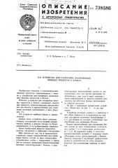 Устройство для глазировки замороженных пищевых продуктов в блоках (патент 738580)