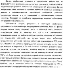 Производные амидов, несущие циклопропиламинокарбонильный заместитель, пригодные в качестве ингибиторов цитокинов (патент 2382028)