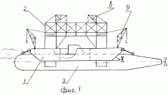 Плавающая платформа для морского строительства и подъема затонувших судов (патент 2261818)