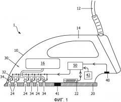 Утюг, увлажняющий предмет одежды жидкой фазой через подошву (патент 2563788)