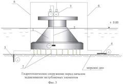 Способ постановки гидротехнического сооружения на морское дно (патент 2487975)