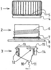 Самовскрывающееся укупорочное устройство для композитных упаковок или для штуцеров упаковок, закрываемых пленочным материалом (патент 2314238)