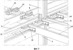 Узел межэтажного соединения элементов пространственного каркаса здания из трех модулей (патент 2400605)