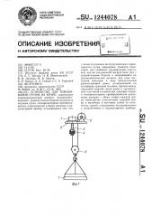 Устройство для взвешивания грузов на кране (патент 1244078)