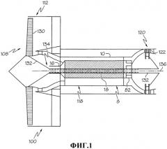 Осевой объемный двигатель, газотурбинный двигатель, а также авиационный газотурбинный двигатель (патент 2421620)