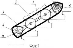 Гусеничный движитель транспортного средства для преодоления эскарпа, контрэскарпа и лестничных маршей (патент 2472662)