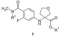 Замещенные (r)-3-(4-метилкарбамоил-3-фторфениламино)-тетрагидро-фуран-3-енкарбоновые кислоты и их эфиры, способ их получения и применения (патент 2520134)