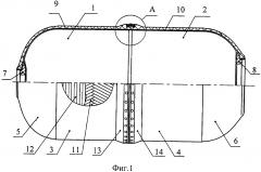 Секционная оболочка для внутреннего давления из слоистого композиционного материала (патент 2607575)