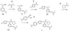 Способ получения метил 3-[3-((циклогексилкарбонил){ [4'-(диметиламино)бифенил-4-ил]метил} амино)фенил]акрилата (фексарамина) жидкофазным методом (патент 2644946)