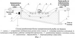 Способ и устройство для разделения брикета замороженной рыбы на тушки без оттаивания (патент 2495578)
