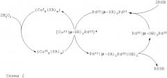Палладиево-медные катализаторы гомогенного селективного окисления тиольных групп, комбинация и композиция на их основе и способ терапевтического воздействия (патент 2451010)