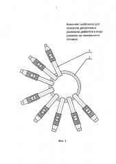 Комплект шаблонов для контроля допустимых размеров дефектов в виде раковин на поверхности отливок (патент 2622091)