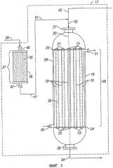 Реакторная система, абсорбент и способ осуществления реакции в подаваемом материале (патент 2474470)