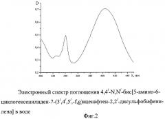 4, 4'-n, n'-бис[5-амино-6-циклогексенилиден-7-(3', 4', 5'-f, g)аценафтен-2, 2'-дисульфобифенилен] как прямой и кислотный краситель и как исходное вещество для синтеза макрогетероциклического соединения (патент 2280028)