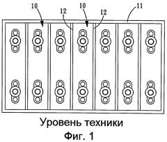 Корпусная конструкция для удержания группы прямоугольных вторичных батарей (патент 2508578)