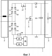 Схема возбуждения между электромагнитным балластом и светодиодом (патент 2661891)