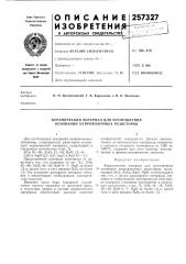 Керамический материал для изготовления оснований непроволочных резисторов (патент 257327)