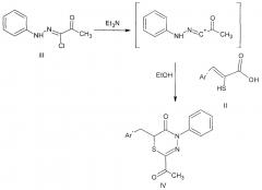 6-(3,5-дифенил-1,3,4-тиадиазол-2(3н)-илиден)-2,4-дифенил-4н-1,3,4-тиадиазин-5-он и способ его получения (патент 2659574)