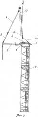 Верхняя складываемая в транспортное положение часть башенного крана (патент 2299174)
