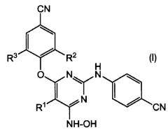 Ингибирующие вич 2-(4-цианофенил)-6-гидроксиламинопиримидины (патент 2401261)