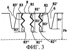 Беговая дорожка протектора пневматической шины и формующий элемент вулканизационной формы для такой беговой дорожки (патент 2269426)