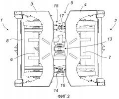 Плавающая боковая опора для двух смежных вагонных конструкций, шарнирно соединенных на общей железнодорожной тележке (патент 2308390)